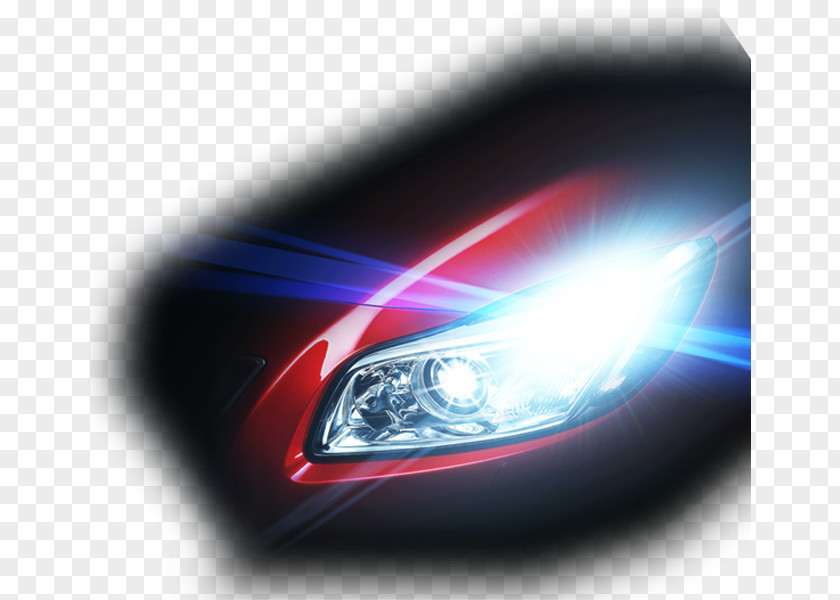 Cool Blue Car Lights Headlamp Automotive Lighting PNG