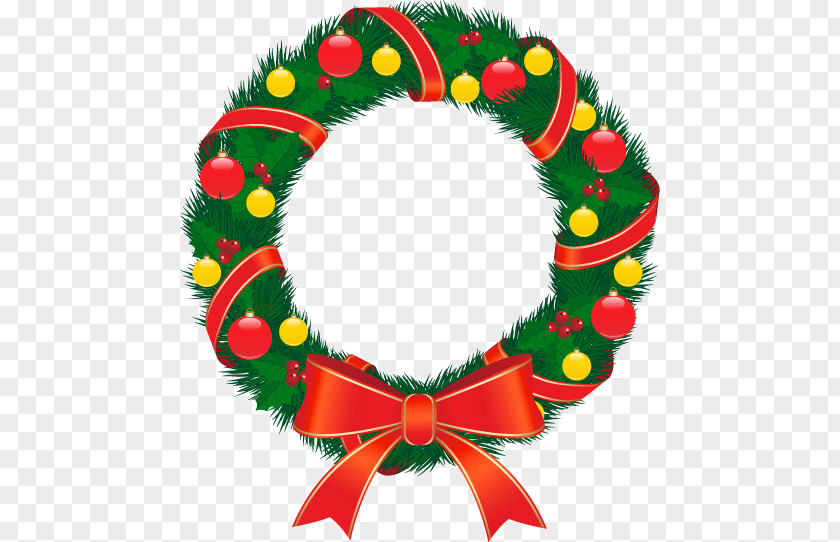 Garland Wreath Christmas Day Santa Claus Vector Graphics PNG