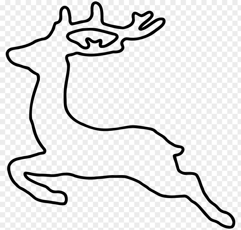 Silhouette Of A Deer Reindeer White-tailed Santa Claus Clip Art PNG
