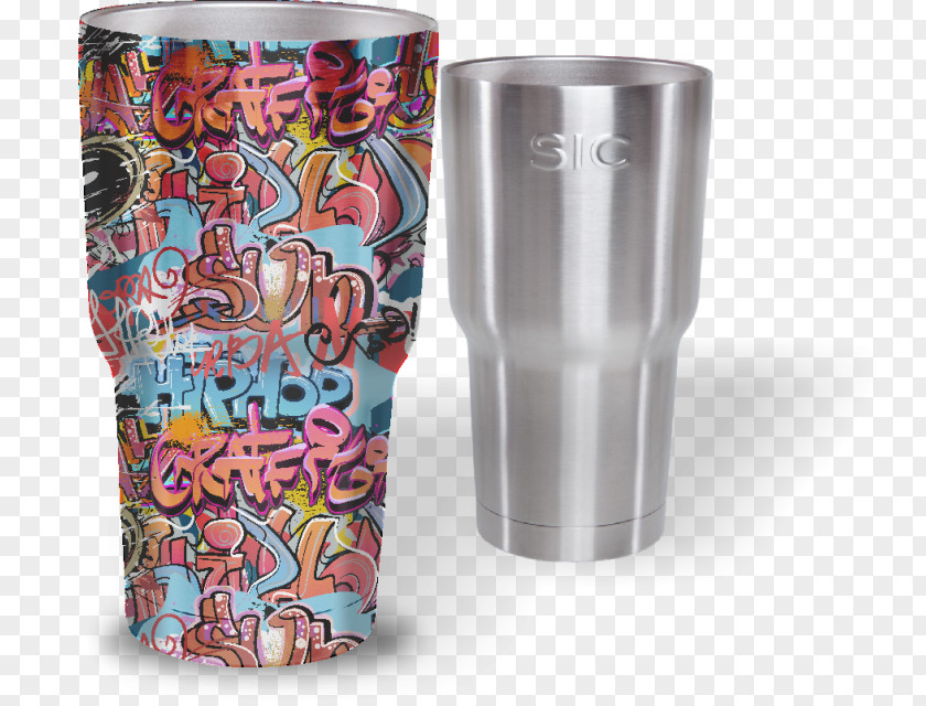 Red Graffiti Multi-scale Camouflage Metal Glass Cup Pattern PNG