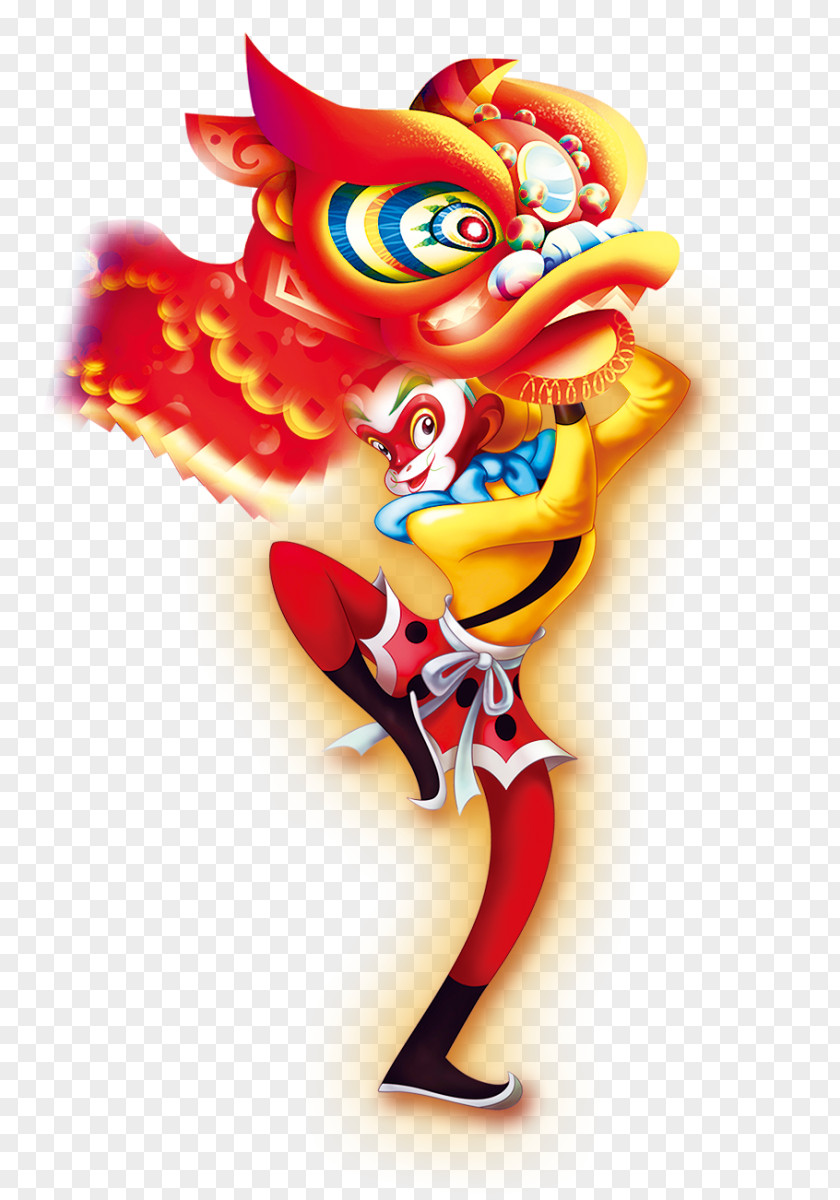 Warm Wishes Sun Wukong Lion Dance Image PNG