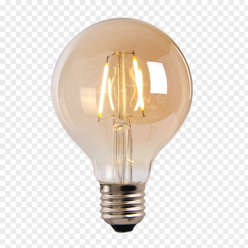 Golden Globe Incandescent Light Bulb Lighting Lamp LED Filament PNG