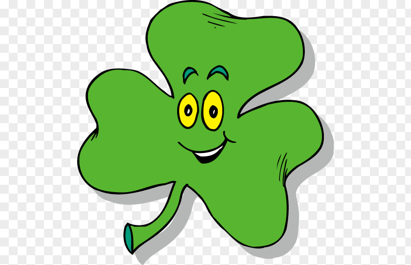 Vector Cartoon Smiley Clover Ireland Shamrock Clip Art PNG