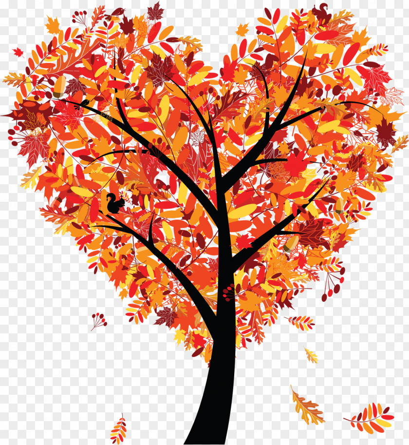 Autumn Shape Tree Heart PNG