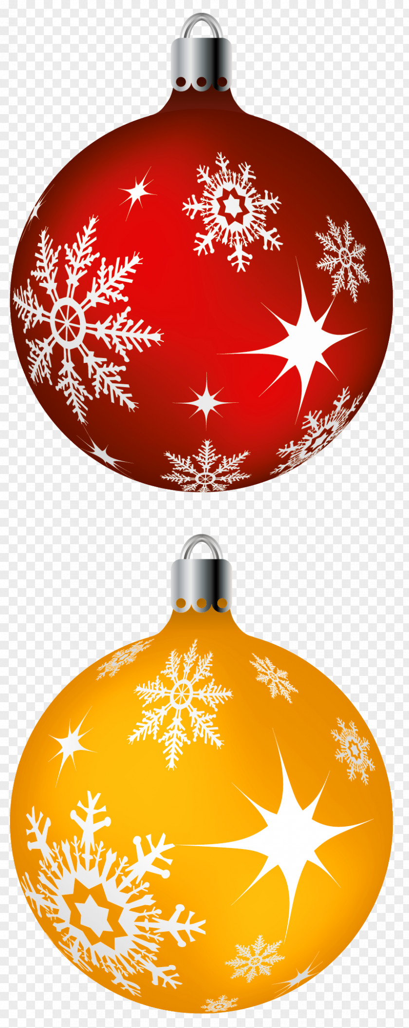 Red And Yellow Christmas Balls Clipart Picture Ornament Decoration Santa Claus Clip Art PNG