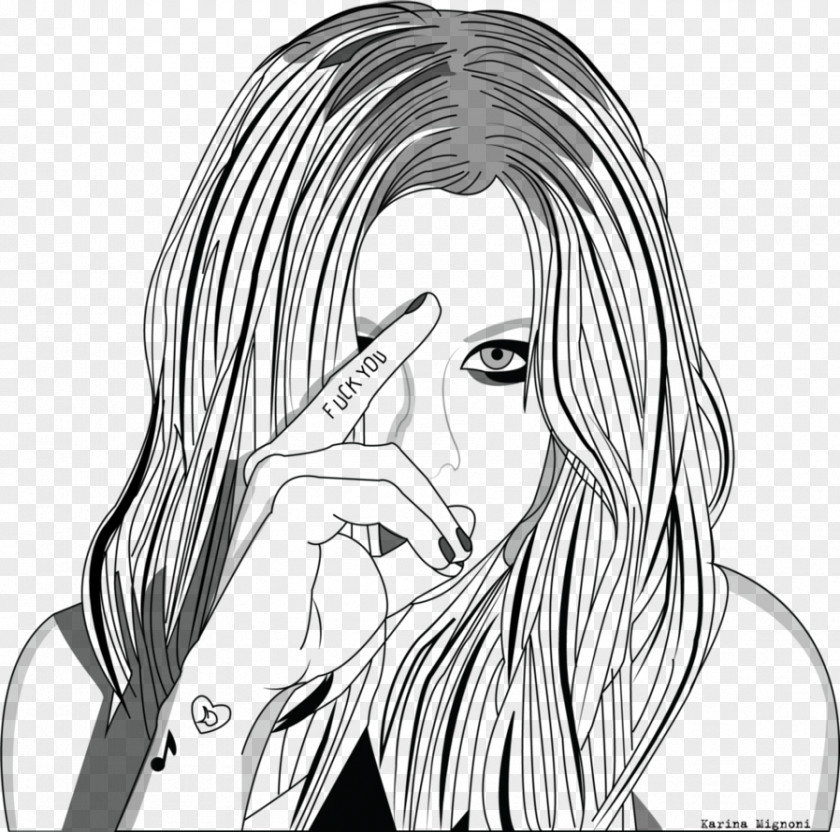 Avril Lavigne Drawing Under My Skin Photography Line Art PNG