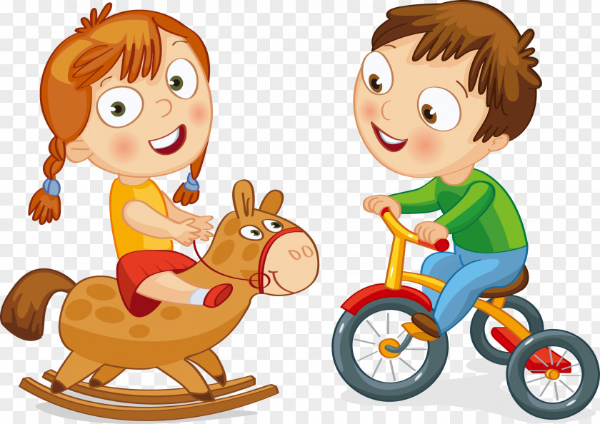 Trojan Bike Cartoon Children Play Bicycle Cycling Motorized Tricycle Boy Clip Art PNG