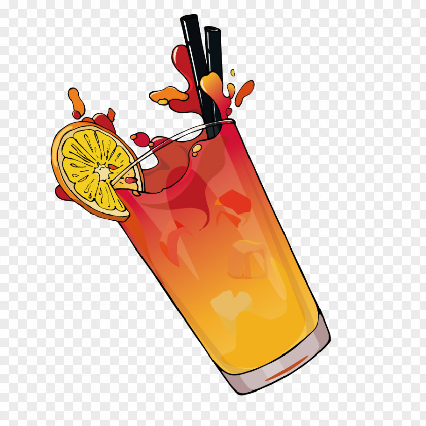 Vector Splash Juice Orange Cocktail Mai Tai Harvey Wallbanger PNG