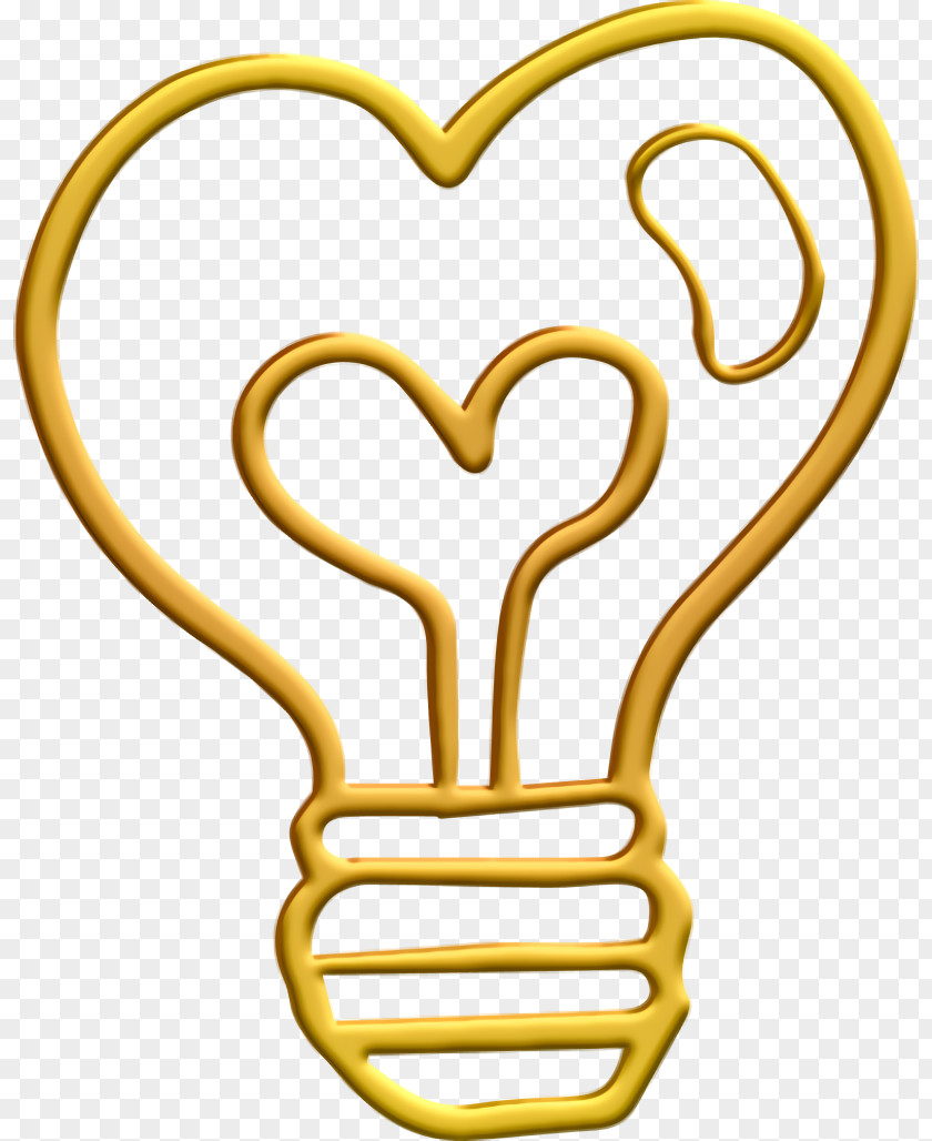 Icon Hand Drawn Love Elements Light Bulb PNG