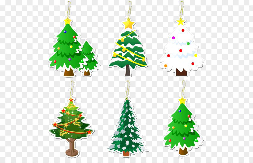 Cartoon Christmas Tree Bookmark Download PNG