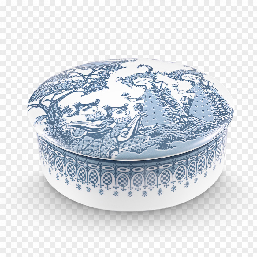 Dusty Blue Bombonierka Porcelain Jar PNG