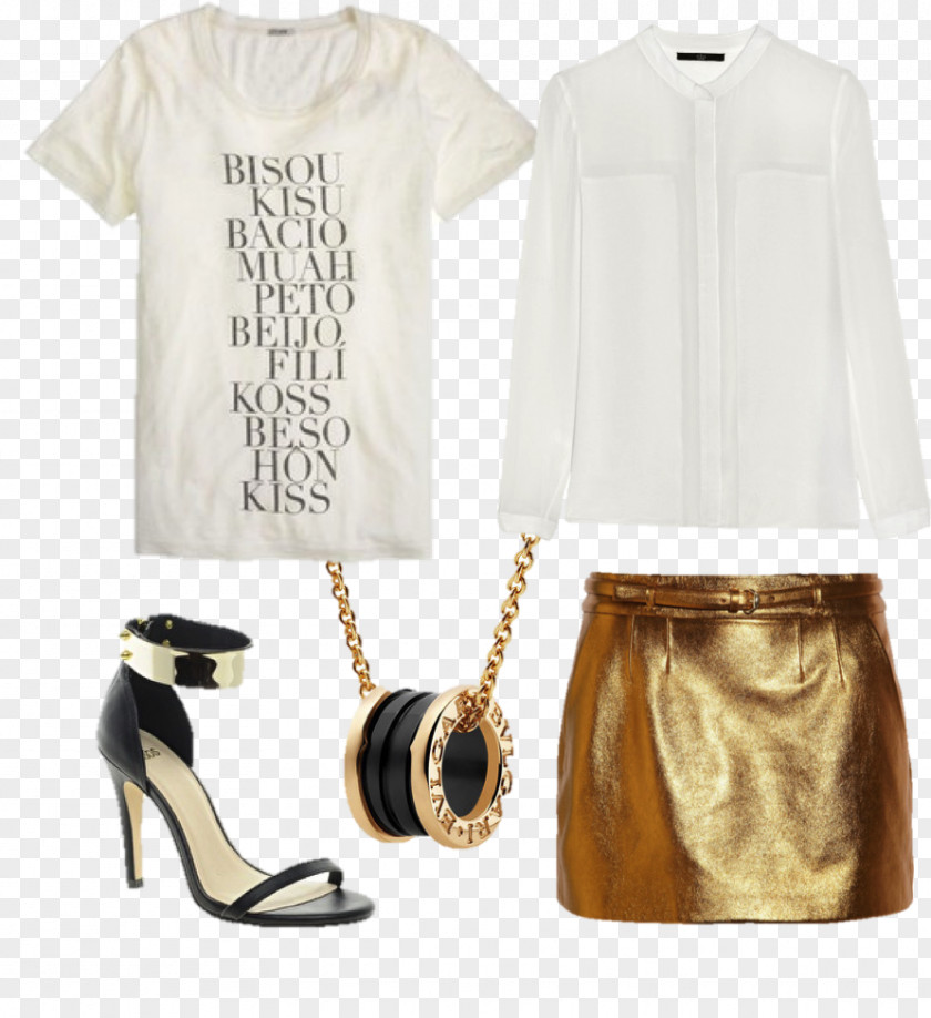 Gold Words Fashion Strap Court Shoe Sleeve PNG