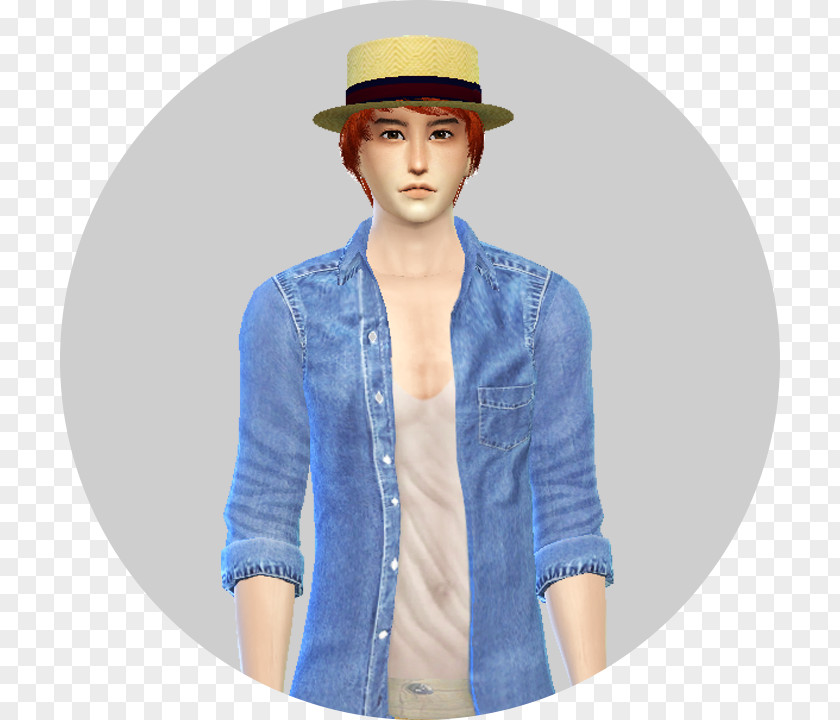 Sims 4 Hats Cobalt Blue Denim PNG