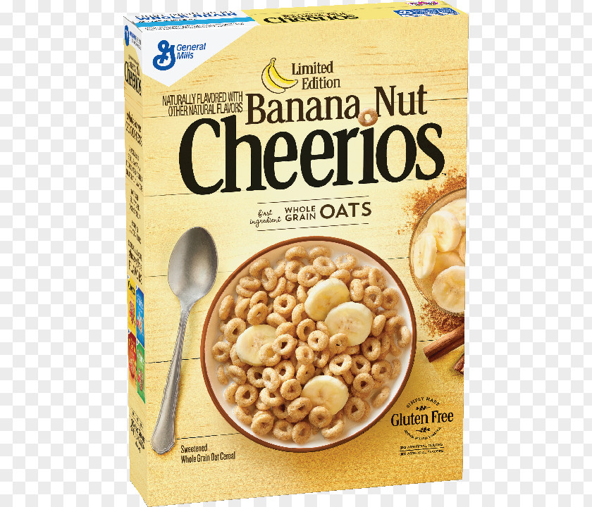 Banana Breakfast Cereal General Mills Nut Cheerios Honey Bread Donuts PNG