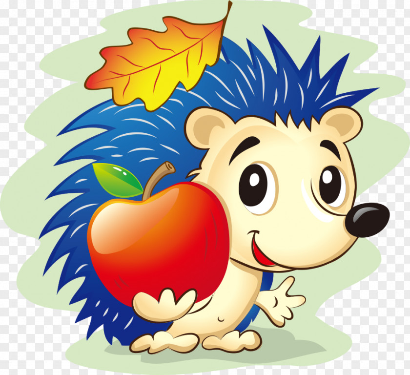 Apple Holding Hedgehog Cartoon Royalty-free Photography Illustration PNG