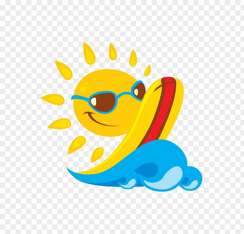 Cartoon Surfing The Sun Royalty-free Stock Illustration PNG