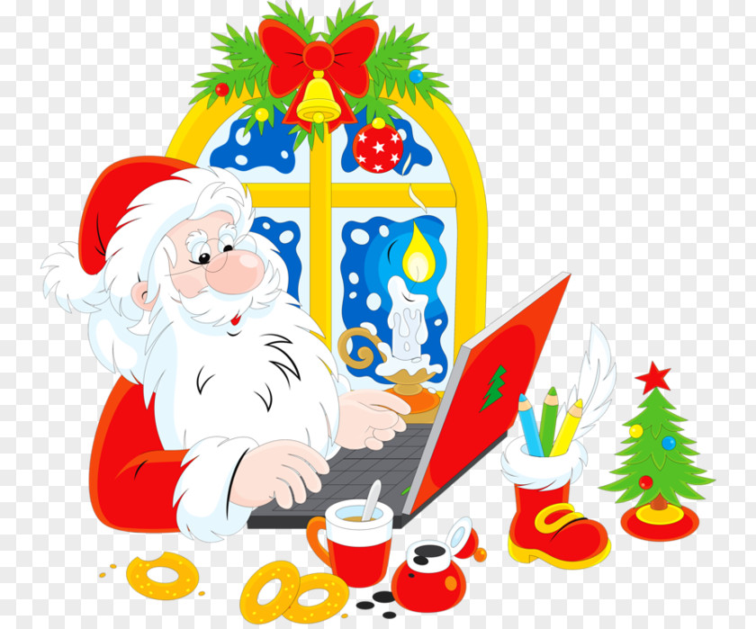 Christmas Tree Santa Claus Laptop Clip Art PNG