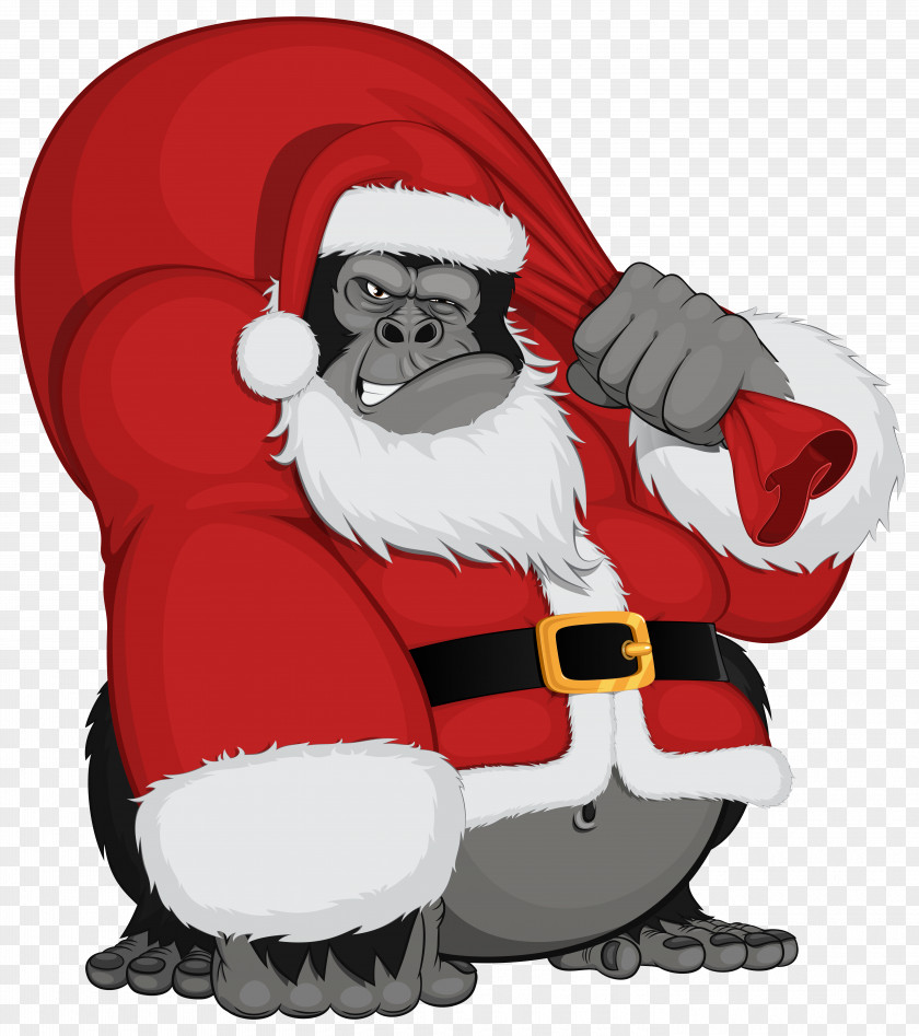 Monkey Santa Clipart Image Claus Père Noël Father Christmas PNG