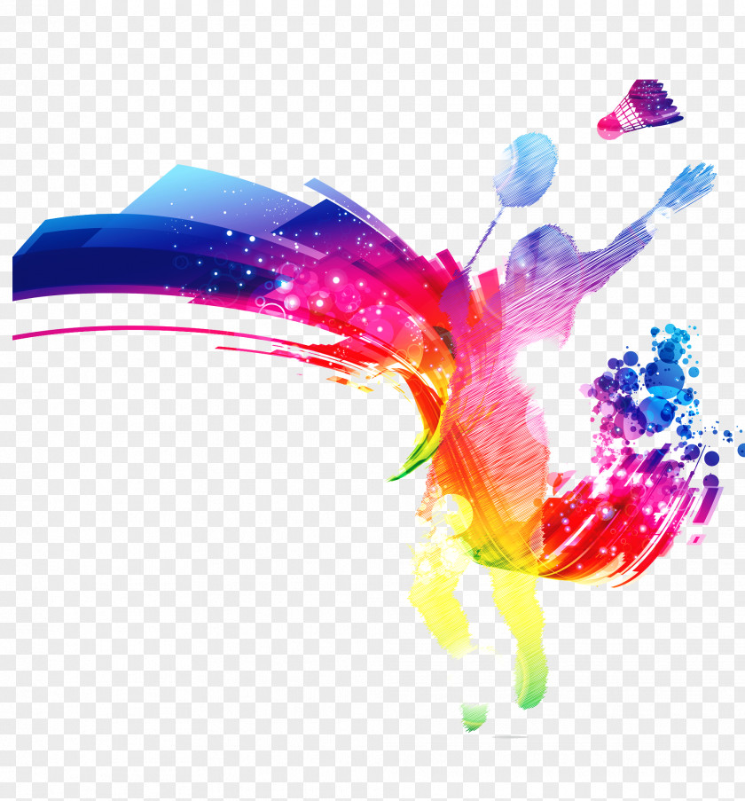 Rio Olympics Badminton Poster Template PNG