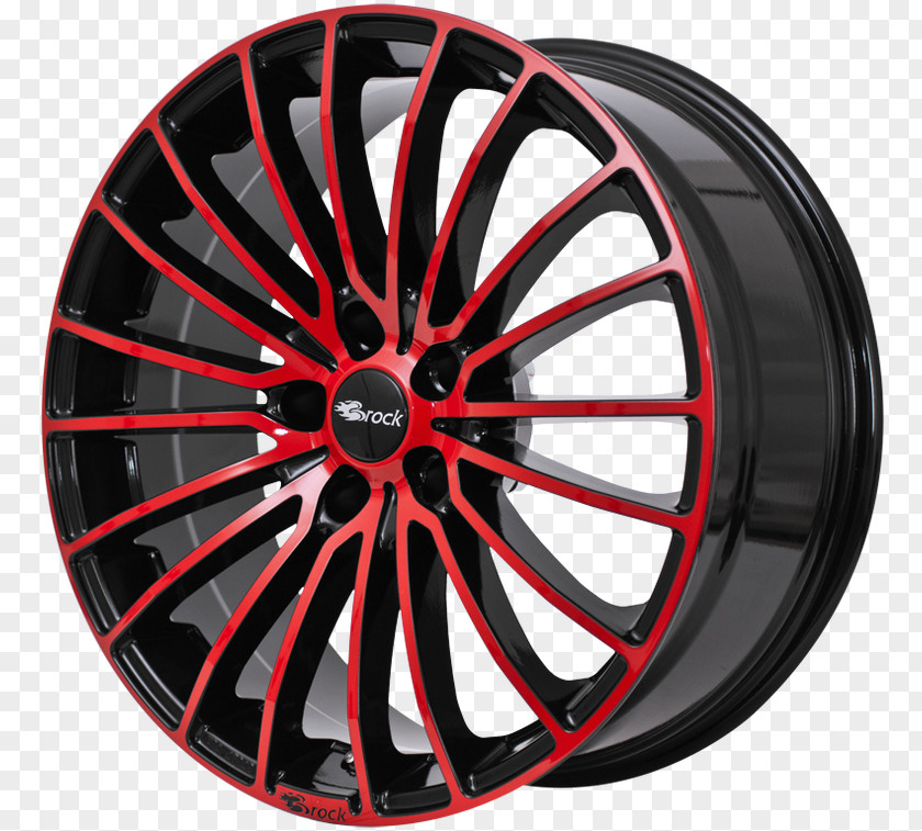 Car Alloy Wheel Autofelge Red Spoke Rim PNG