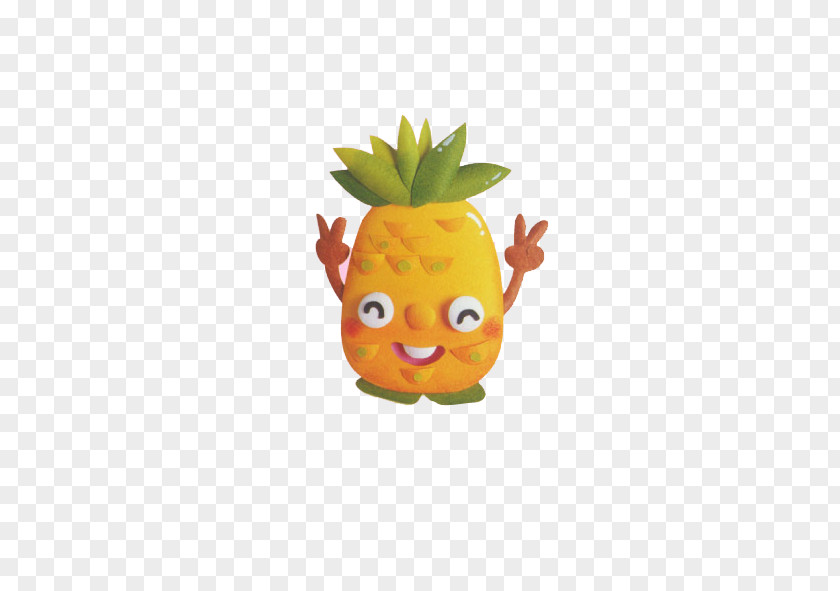 Cartoon Smiley Pineapple Juice Fruit PNG