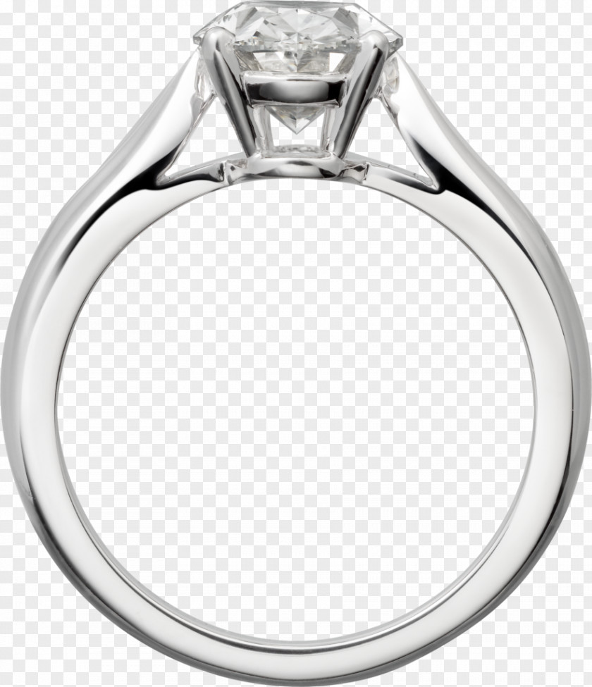 Platinum Ring Engagement Diamond Solitaire Wedding PNG