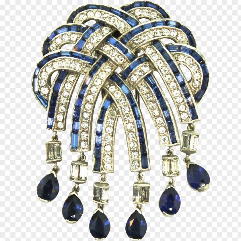 Sapphire Flower Ring Baguettes Earring Brooch Body Jewellery Bling-bling PNG