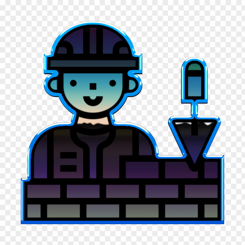 Construction Worker Icon Wall Builder PNG