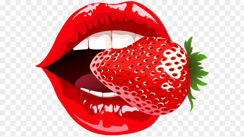 Strawberry Lipstick Mouth Food PNG