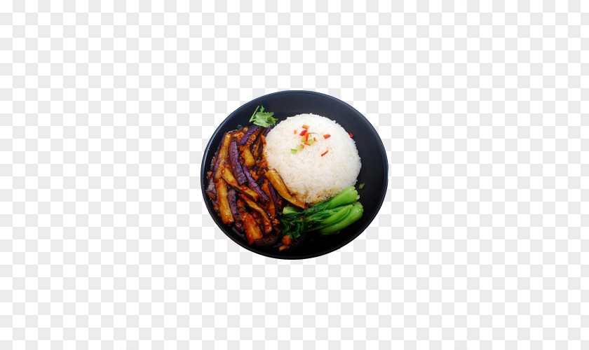 The Characteristics Of Eggplant And Pork Rice Hamburger Minced Gaifan Food PNG