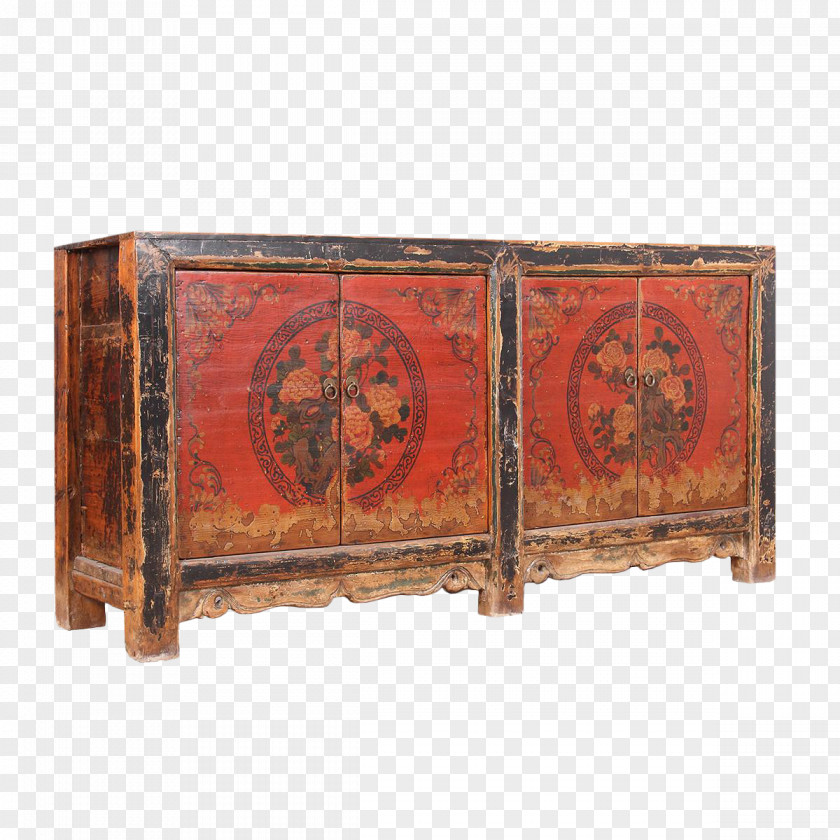 Antique Buffets & Sideboards Wood Stain Rectangle PNG