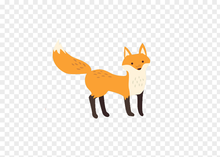 Creative Fox Painted Yellow Red Illustration PNG