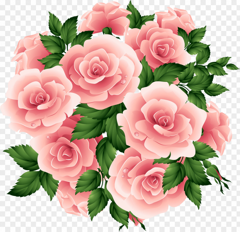 Pink Roses Garden Flower PNG