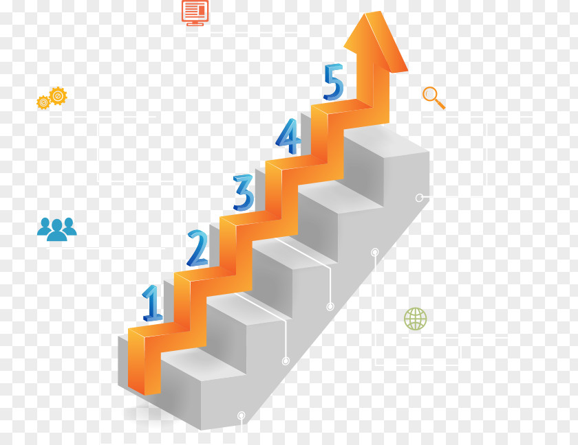 PPT Element,arrow Diagram Stairs Infographic Illustration PNG