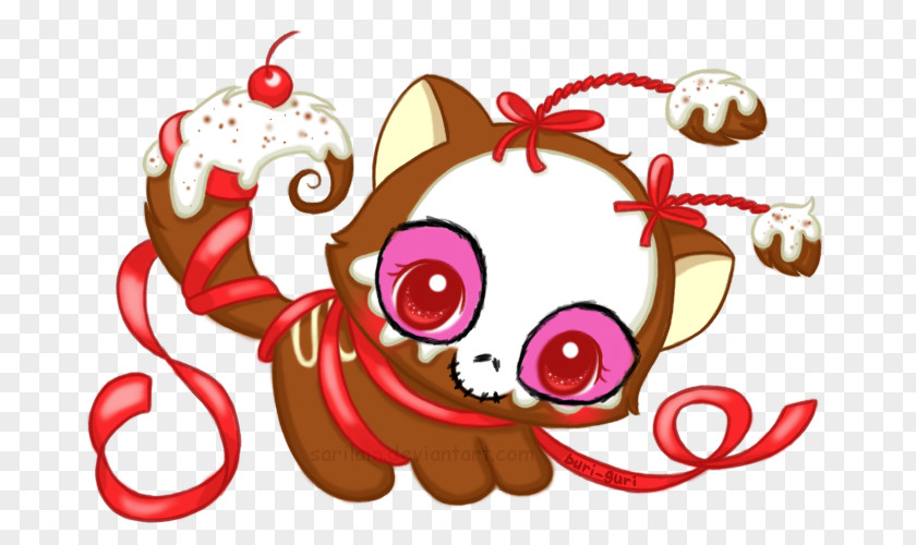 Cartoon Ribbon Christmas Ornament Food Clip Art PNG