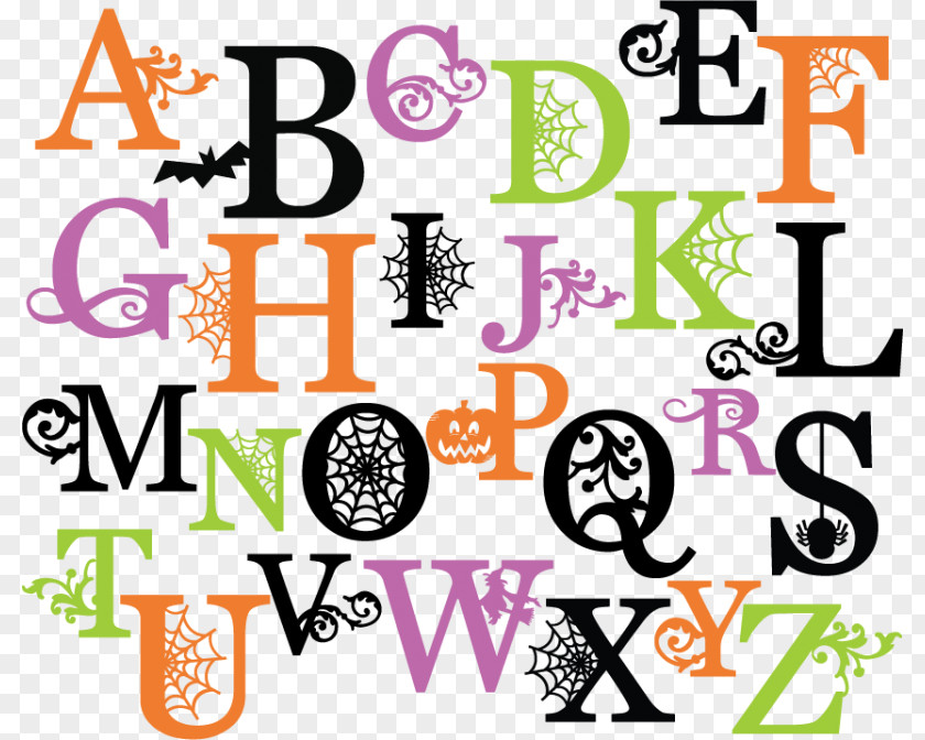 Free Flourishes Letter Halloween Scrapbooking Clip Art PNG