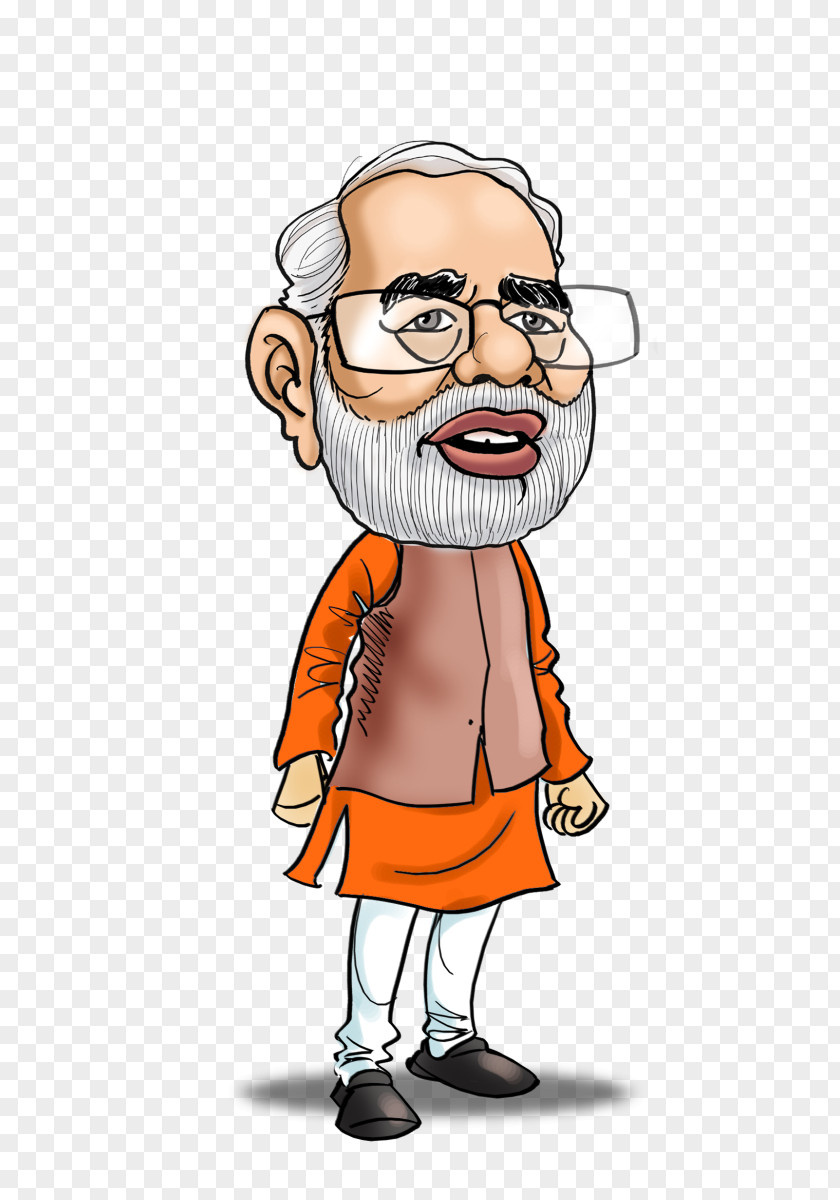 Modi Facial Hair Man Cartoon Finger PNG