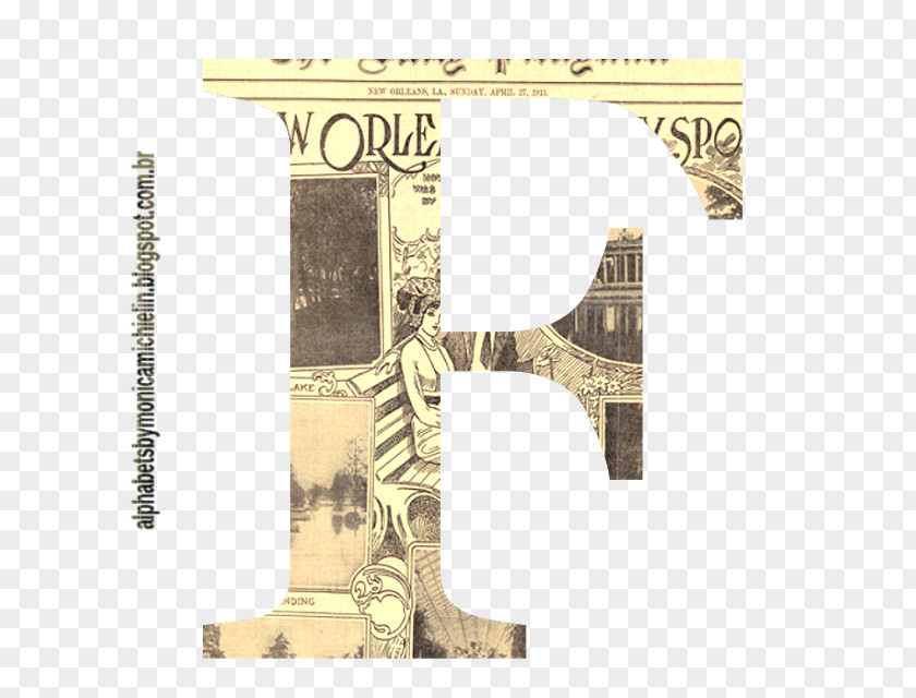 Old Newspaper New Orleans Alphabet Monica PNG