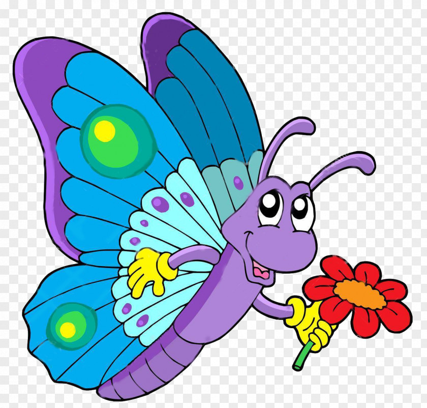 Pink Cartoon Butterfly Coloring Book Drawing Clip Art PNG