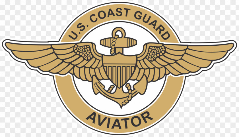 Coast Guard Aviation Wings Aircraft Pilot Aviator Badge United States Decal PNG