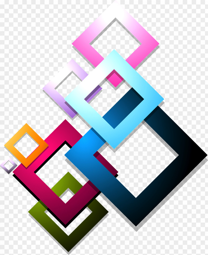Colorful Squares Rhombus Euclidean Vector Color PNG