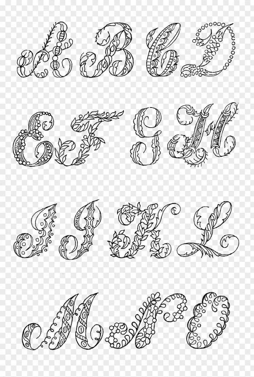 Design Decorative Letters Alphabet Floral Font PNG
