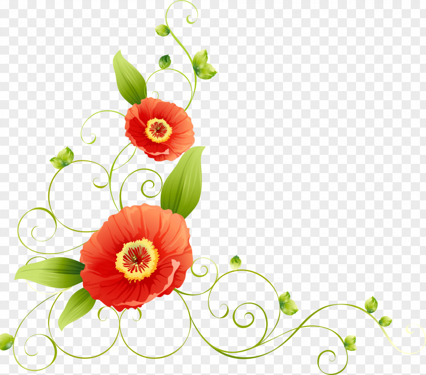 Flowers Pattern Drawing PNG