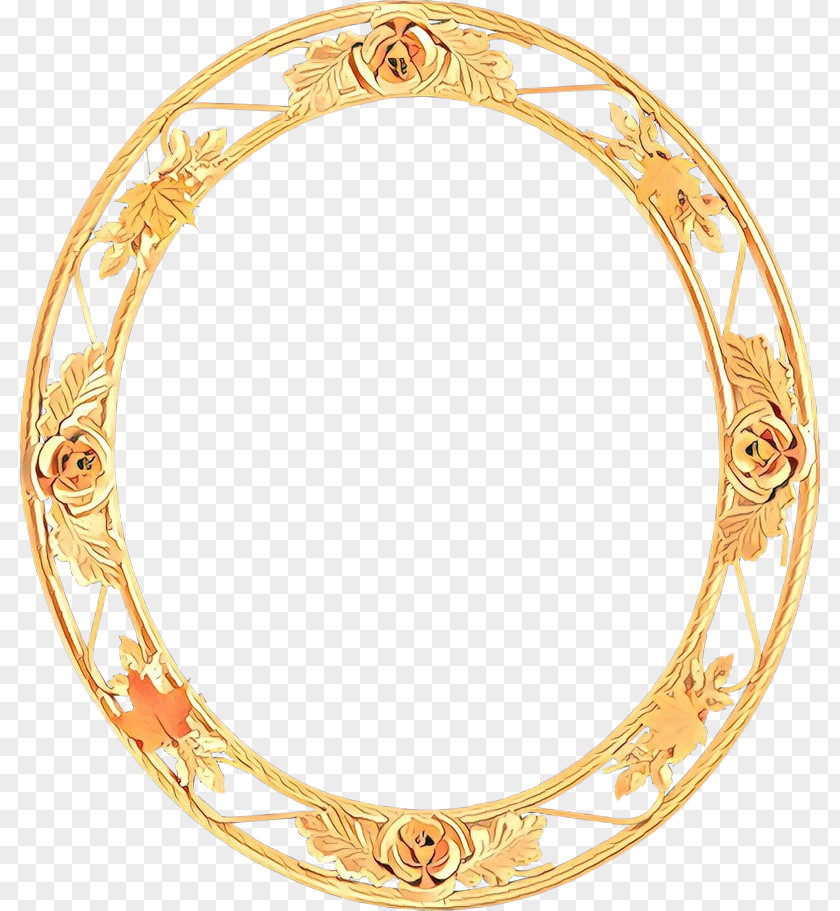 Metal Oval Body Jewelry Jewellery Fashion Accessory Yellow Bangle PNG
