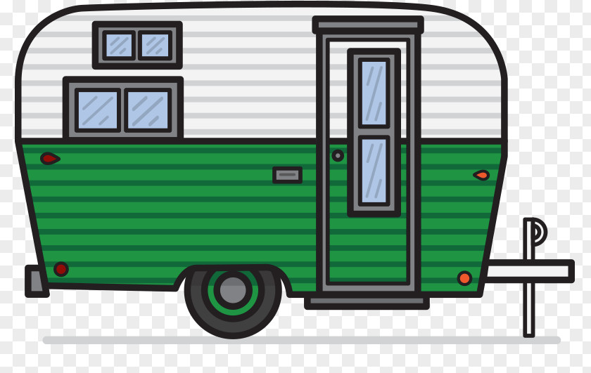 Watercolor Present Caravan Campervans Clip Art PNG