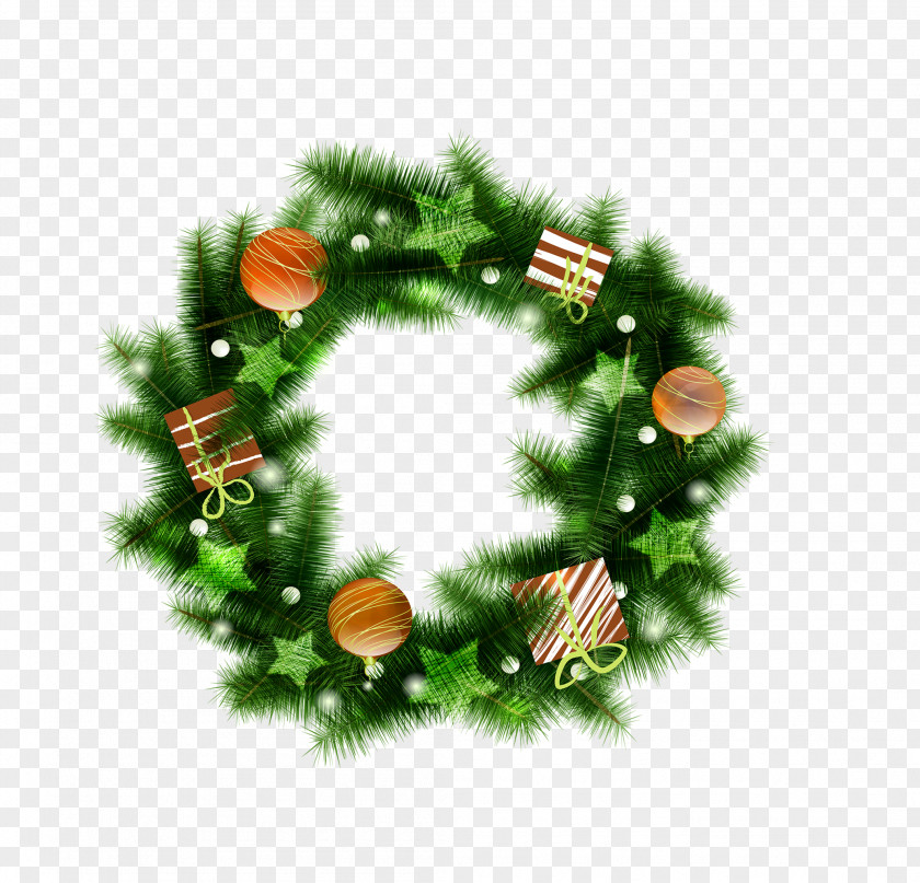 Free Christmas Circle Pull Material Santa Claus Garland Holiday Greetings PNG