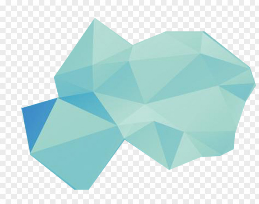Iceberg Blue Gradient Lingge Background Decoration Turquoise Pattern PNG