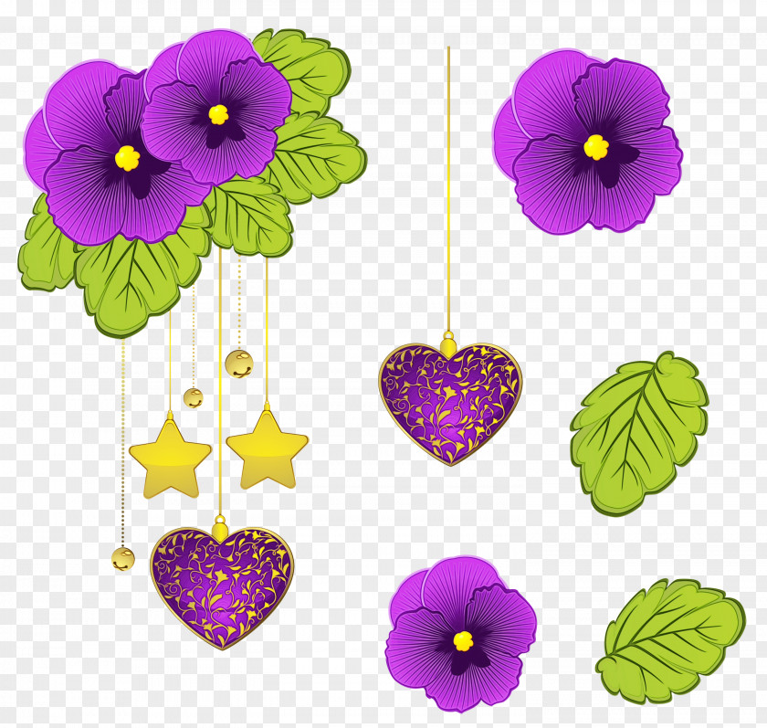Morning Glory Cut Flowers Purple Violet Flower Plant Heart PNG