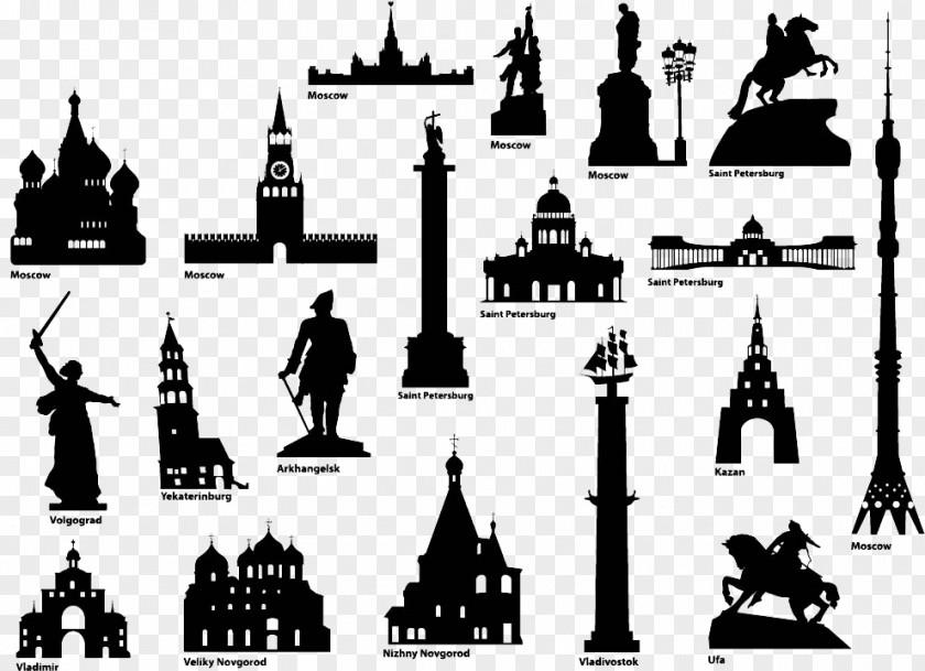 Russia Building Silhouette Image [ Symbol Stock Photography Illustration PNG