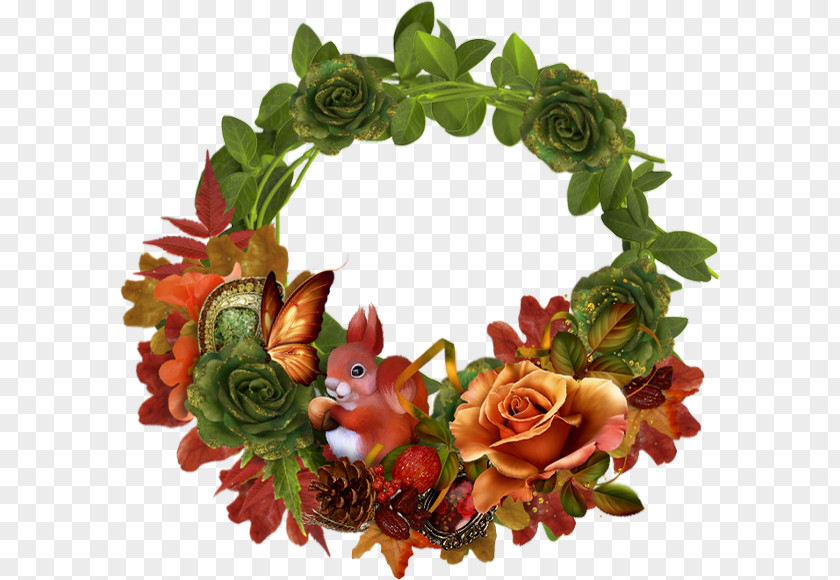 Autumn Floral Design Clip Art PNG